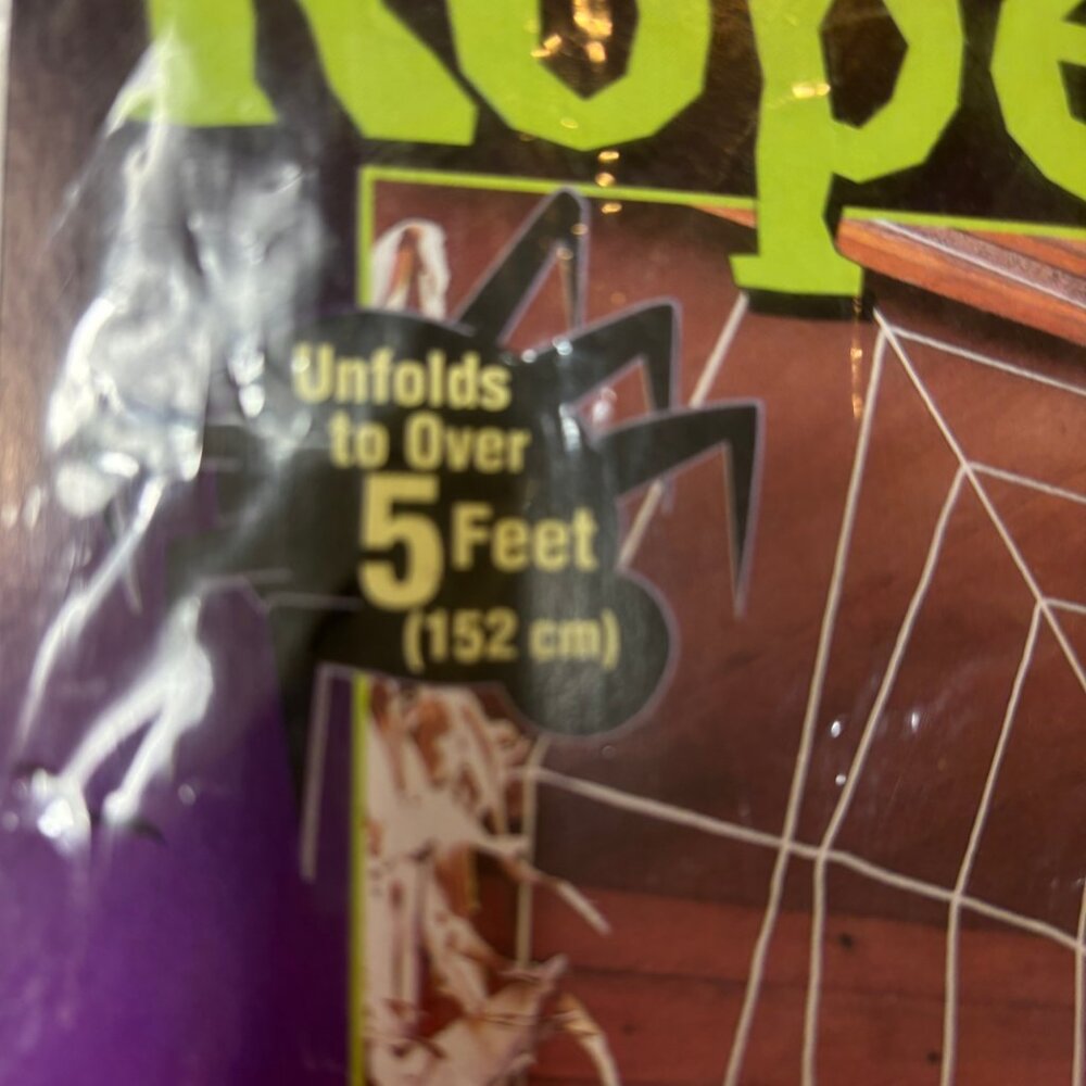 Blk Light White Spiderweb Rope Web Reusable Vintage by Fun World - Picture 4 of 9